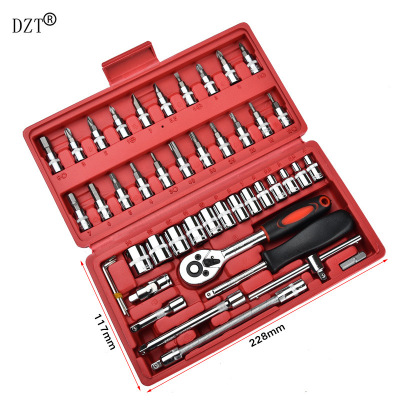 46-piece auto repair tool set manual hardware tool set auto repair socket wrench tool set