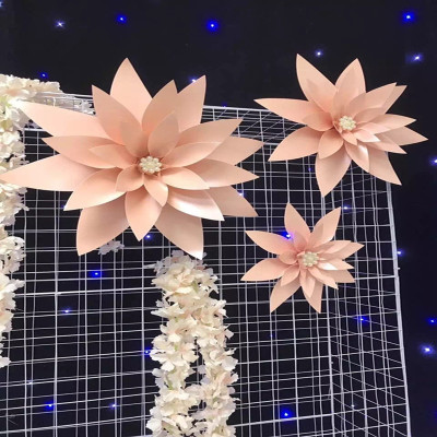 Pearl paper star flower wedding window decoration props.