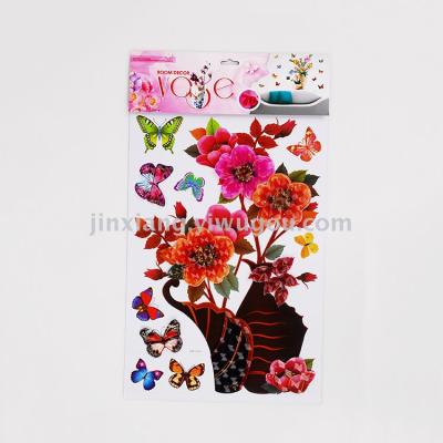 ROSE flower butterfly 3D decal wall stickers