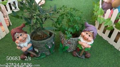 Dwarf resin handicraft decoration flowerpot