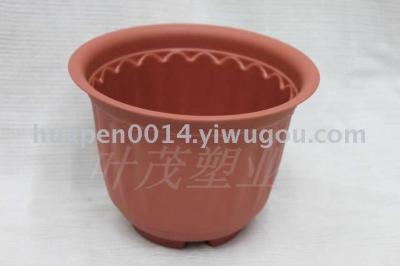 3622 series round plastic flowerpot, brown to a different point, with matching concepts