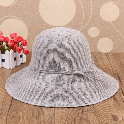 Straw hat Korean version of the hat \"women summer outing sun protection, beach hats uv protection, can be folded