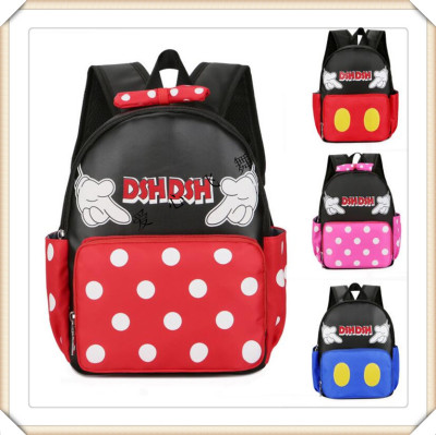 Love dancing children's backpack student kindergarten Minnie mickey cartoon schoolbag.