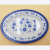 Manufacturer direct sale is not easy to break the blue printing pattern elliptic melamine plate.