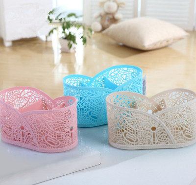 Creative multi - functional lace - lace to receive baskets of plastic sundries in the basket desktop mini basket.
