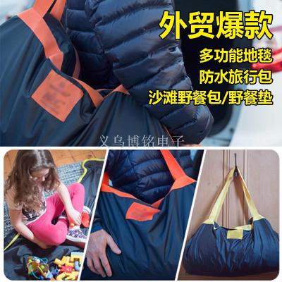 Foreign trade hot style outdoor multi-purpose waterproof carpet lightweight travel bag beach bag picnic blanket.