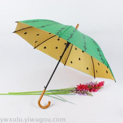 New custom fruit printing double creative straight umbrella season gift promotion umbrella