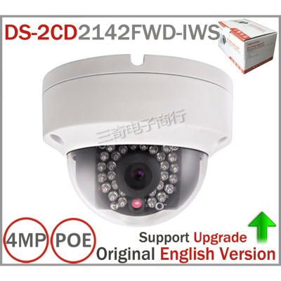 HIK WIFI Camera 4MP IP Camera DS-2CD2142FWD-IWS MINI WIFI Dome Camera Support Audio and Alarm I/O PoE IP Camera