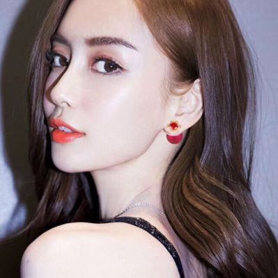Korean version pearl red dior style earrings happy New Year red earplugs