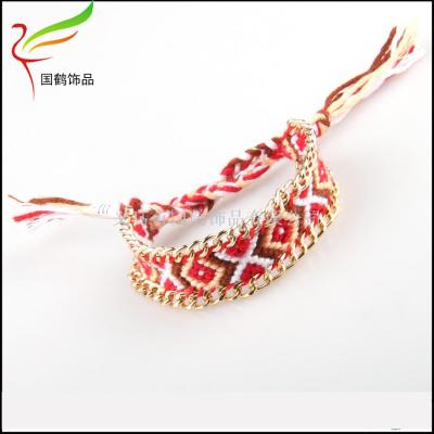 Cotton thread woven chain bracelet bracelet.
