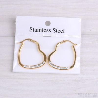 Fashionable All-Match Gold-Plated Stainless Steel Earrings Earrings European and American/Korean Simple Jewelry Jewelry