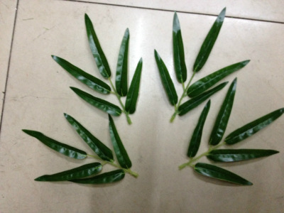 Artificial Hand Feeling Siamese Bamboo Leaves Artificial Bamboo Leaves Garden Leaves Imitation Bamboo Simulation Lamination Bamboo Leaves