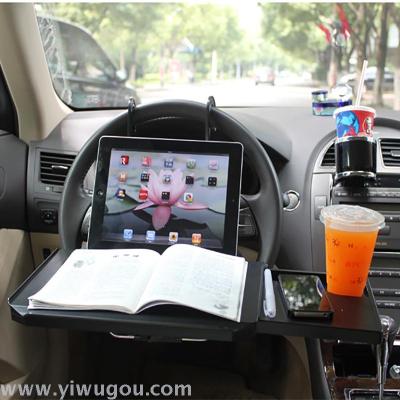 Shun wei third generation drawer type car desk computer table tray with ipad card slot SD-1508.