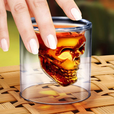 2018 Creative crystal glass Cocktail Cup skull drink Cup red wine glass bar cup Gifts