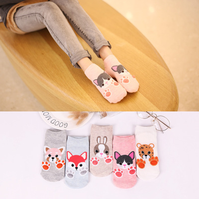 Taobao hot sales new women's hosiery cartoon animal pure cotton socks thin women socks wholesale socks.
