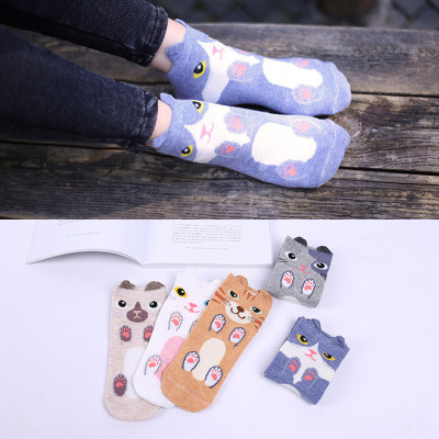 New products autumn foreign trade in domestic dog and cat animal cartoon straight socks ladies adult socks cotton socks.