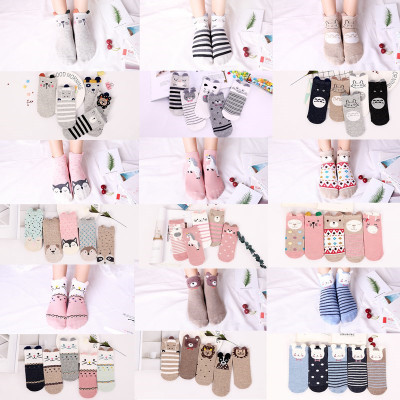 Spring and summer new day line of women's three - dimensional cartoon animal invisible hosiery socks.