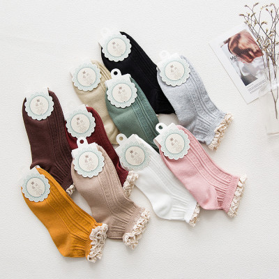 The new autumn lace socks day is a lovely candy color texture socks cotton socks lace socks and socks.