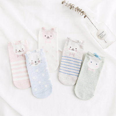 summer new product pure cotton stockings day is sweet cartoon macaron color straight board invisible socks socks stereo.