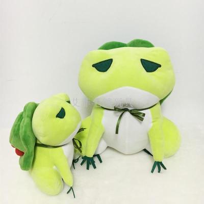 New popular travel frog animation around the doll, express it in plush toys