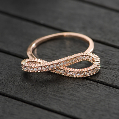Hot Selling Fashion Cross-Border Supply Hot Ms. AAA Zircon Copper Ring