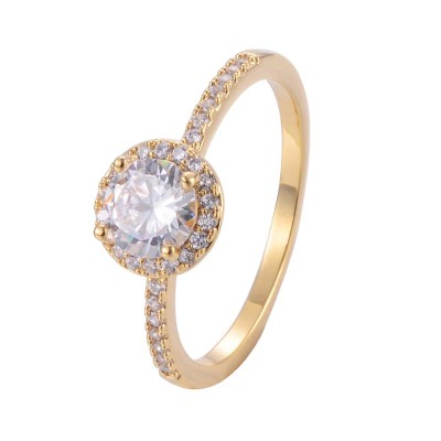 Executive Royal Hot Simple Zircon Ring Gold Plating/Platinum Copper Ring Shank Ring Wholesale