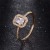 Hot Spring and Summer New Hollow Square Zircon Copper Ring Gold Ornament Factory Direct Sales