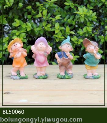 Small miniature country doll resin crafts.
