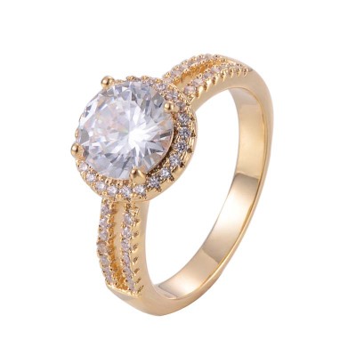 Stone Winter New Luxury Zircon qing lv shi Ring Bright Touching Gold Plated Copper Ring Manufacturers