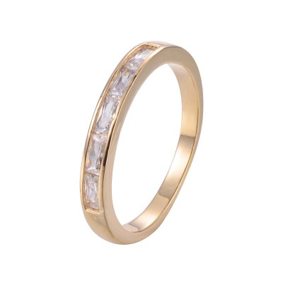 New Winter Simple Zircon Ring Gold Plating/Platinum Copper Ring Factory Direct Sales