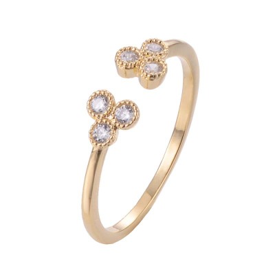 New Wish Popular Women's Copper Ring European and American Simple AAA Zircon Ornament
