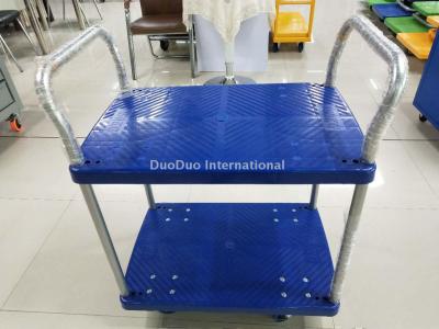 A new double-layer silent stroller with two layers of plastic plate mobile refreshment trolley.