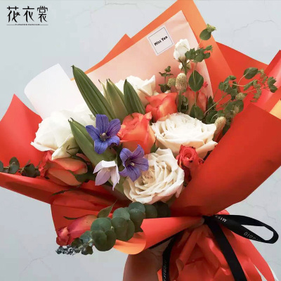 Ouya Paper Factory Direct Sales Flowers Gift Wrap Paper Wholesale Double-Sided Two-Color Waterproof