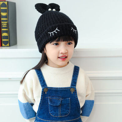 2018 South Chesapeake of autumn winter new knitted hat children 's hat wool cap squint eye hat manufacturer wholesale