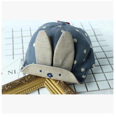 Korean edition baby rabbit ears cap children cartoon creative baseball cap outdoor sunbonnet foreign trade wholesale