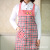 Korean Style Women's Sleeveless Plaid Printed Modern Princess Apron Women's Non-Woven Household Apron Custom Logo