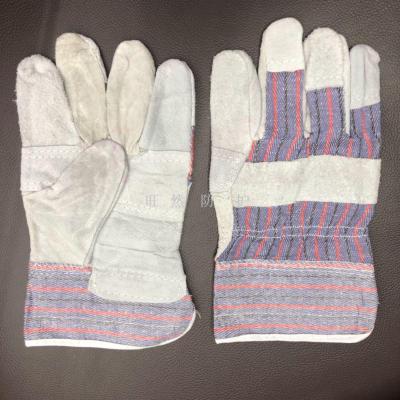 Striped cloth gloves work protective gloves, foreign trade.