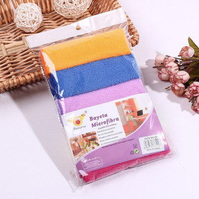 Korean Version 5PCs Plain Color Microfiber Rag Kitchen Decontamination Oil-Free Lint Free Dish Towel Wholesale