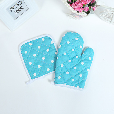 Hot Selling Simple Fashion Solid Color Dot Anti-Scald High-Temperature Resistant Microwave Oven Gloves Multi-Functional Thickened Gloves Wholesale