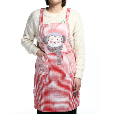 Little Monkey Pattern Cotton Thickened Apron with Pocket Magic Waterproof Antifouling Kitchen Apron Factory Direct Sales Wholesale