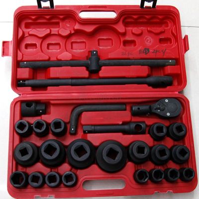 3/4 inch heavy wind gun sleeve chromium vanadium steel 26 sets of 20 pieces of black hexagon wheel wrench.