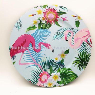 Plate new flamingo series plate plastic plate fashionable European style plate round plate