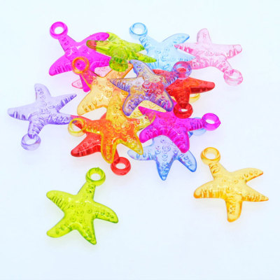 Transparent Acrylic Ocean Hanging Hole Starfish Shape Children's Children's Imitation Crystal DIY Bead Accessories Toy