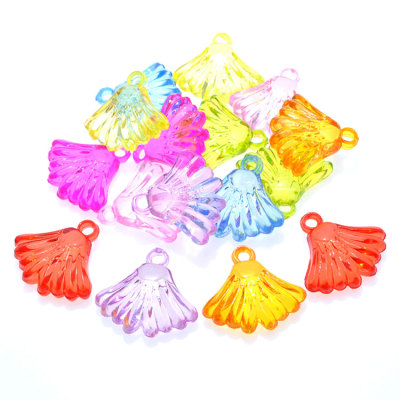 Children's Acrylic Crystal Hanging Hole Leaf Pendant Girl DIY Beaded Toy Material Pendant Small Jewelry