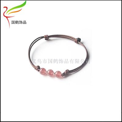 Energy natural crystal stone beads hand-woven bracelet.