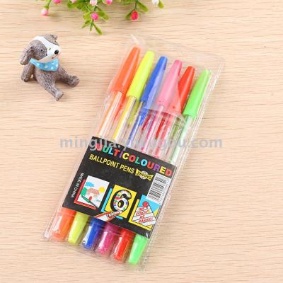 583 atom pen advertising pen color pole color core transparent plug ball pen writing smooth