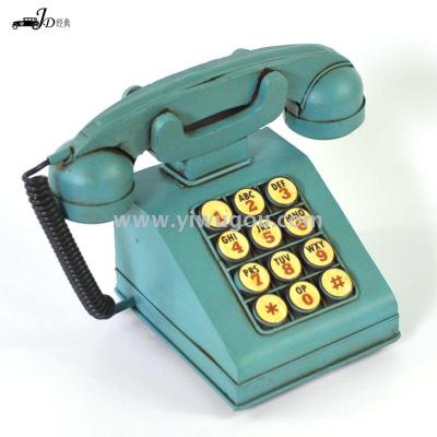 Vintage iron telephone model home soft decoration, birthday gift shop window display.