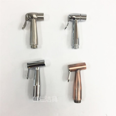 Female cleaner clean body of the toilet bowl cleaner toilet spray gun cleaner.