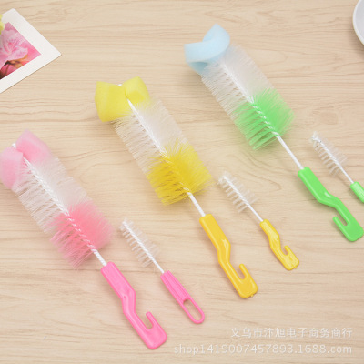 Factory Direct Sales Buy One Get One Free Multi-Functional Cup Brush Sponge Cup Brush Cup Brush Cup Brush Baby Bottle Brush Cleaning Brush Special Offer