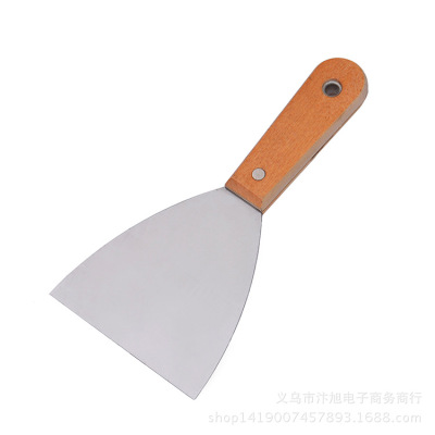 High quality 4-inch wooden handle small spade construction decoration cement shovel stainless steel putty knife 